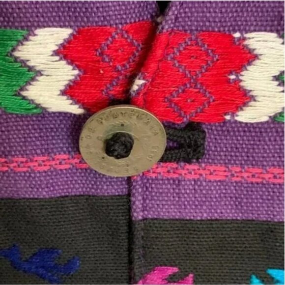 Rising Tide Made in Guatemala Patchwork Print Embroidered Vest Size Small to Med - Picture 3 of 7
